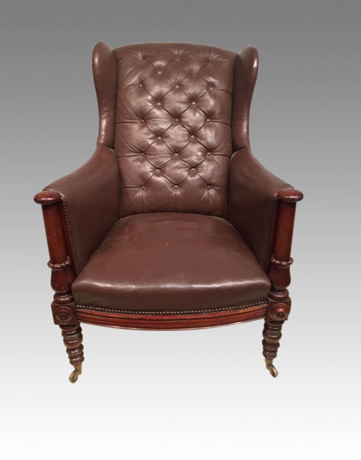 19th century antique  mahogany library chair.