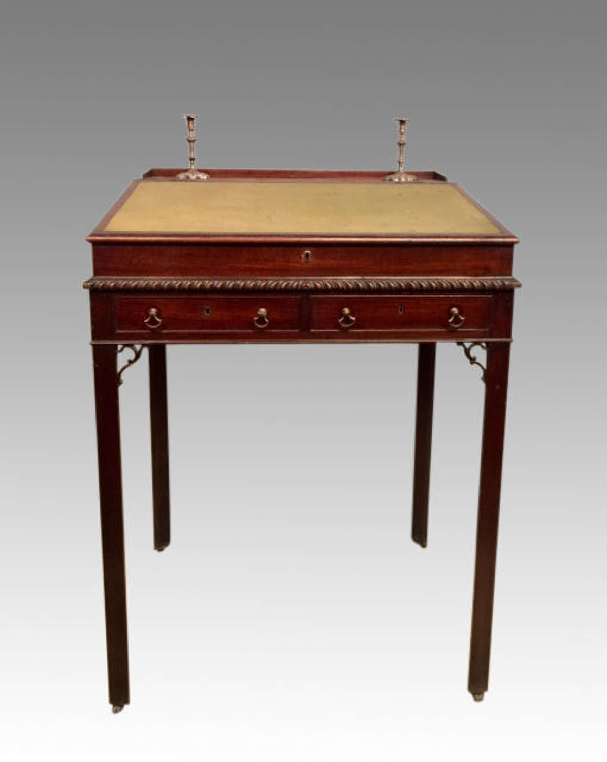 18th century antique Chippendale mahogany architect's desk.
