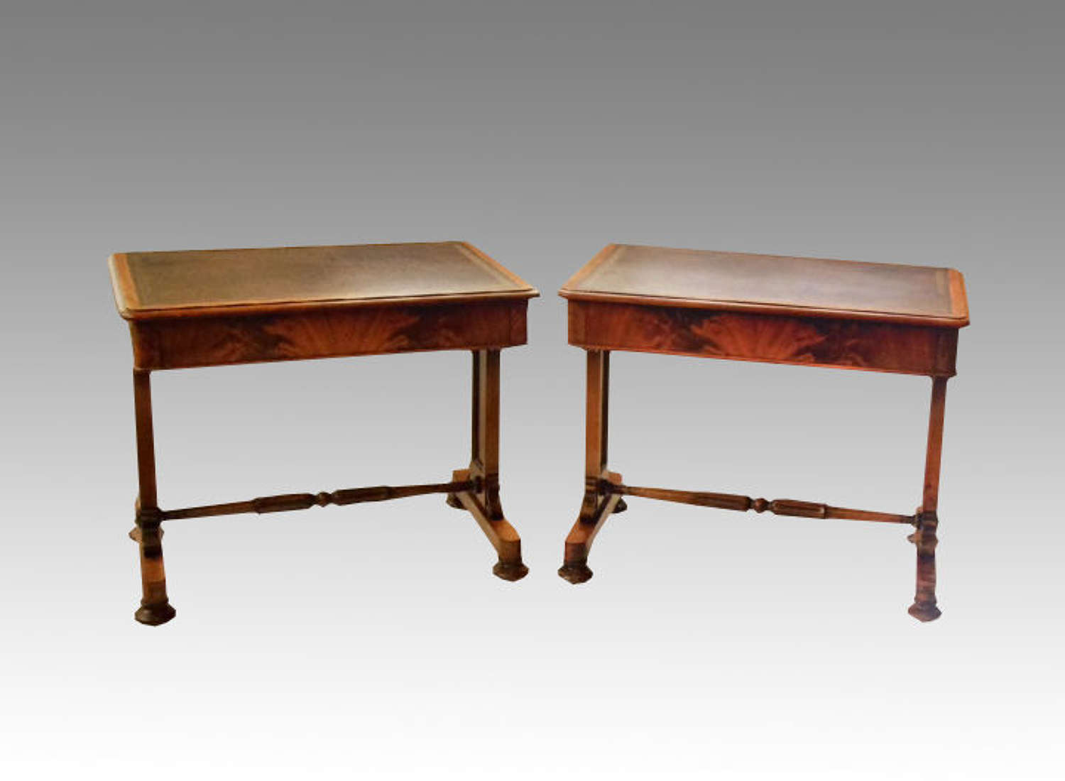 A pair of antique William IV mahogany writing tables.