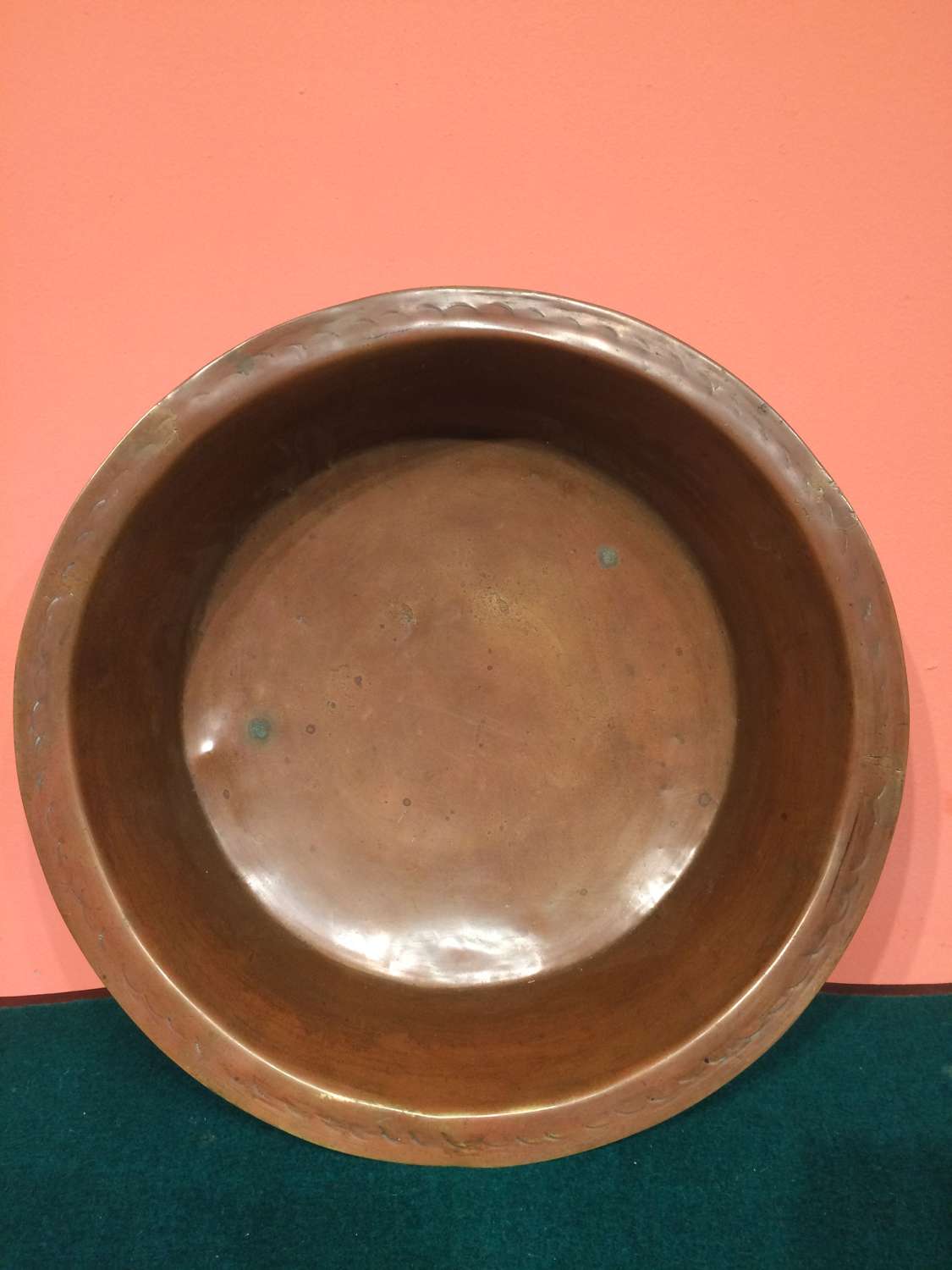 18th century brass dairy bowl.
