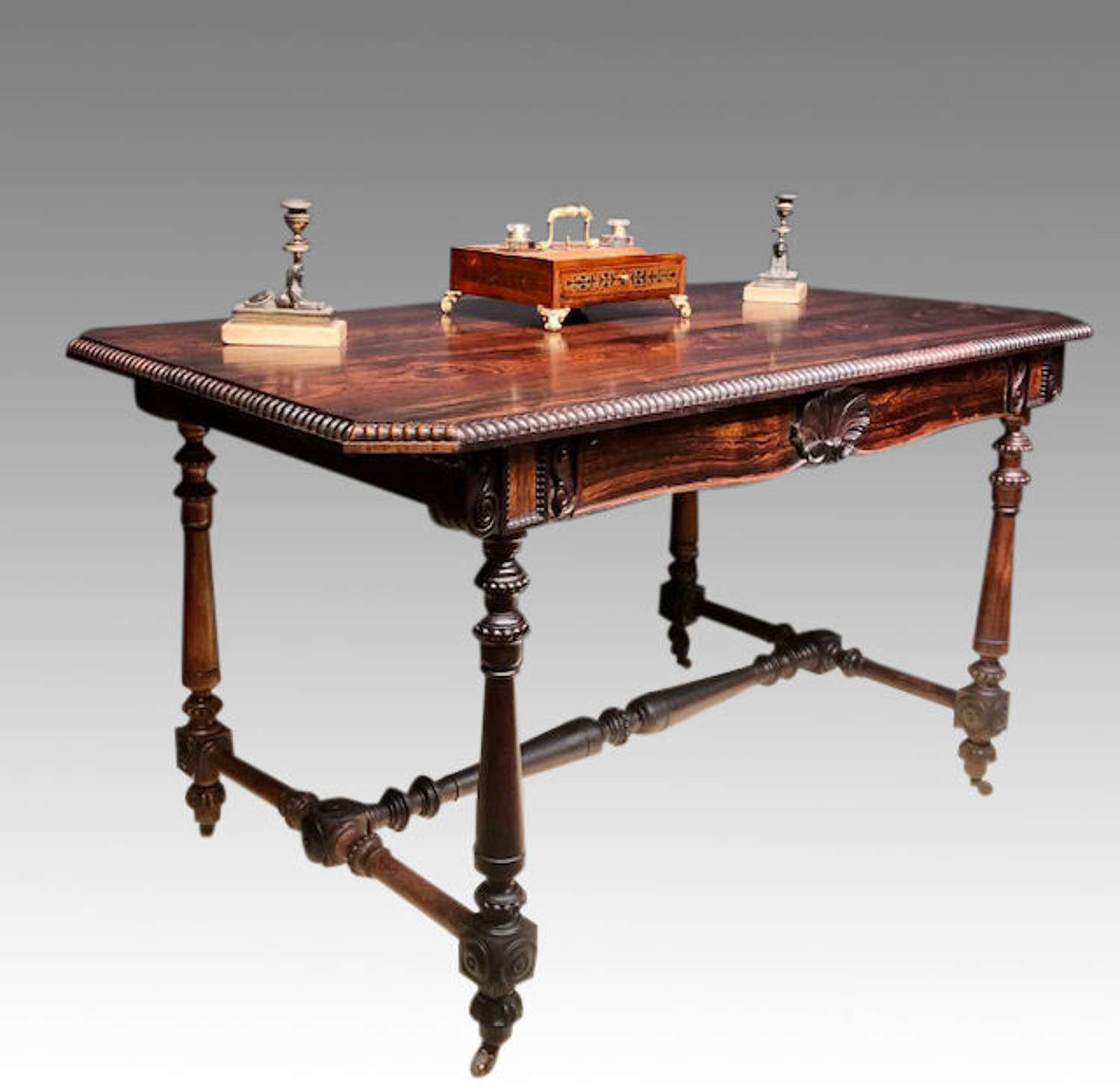 William IV rosewood writing table