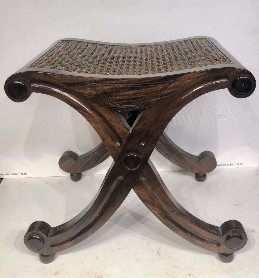 Mahogany X leg dressing stool.