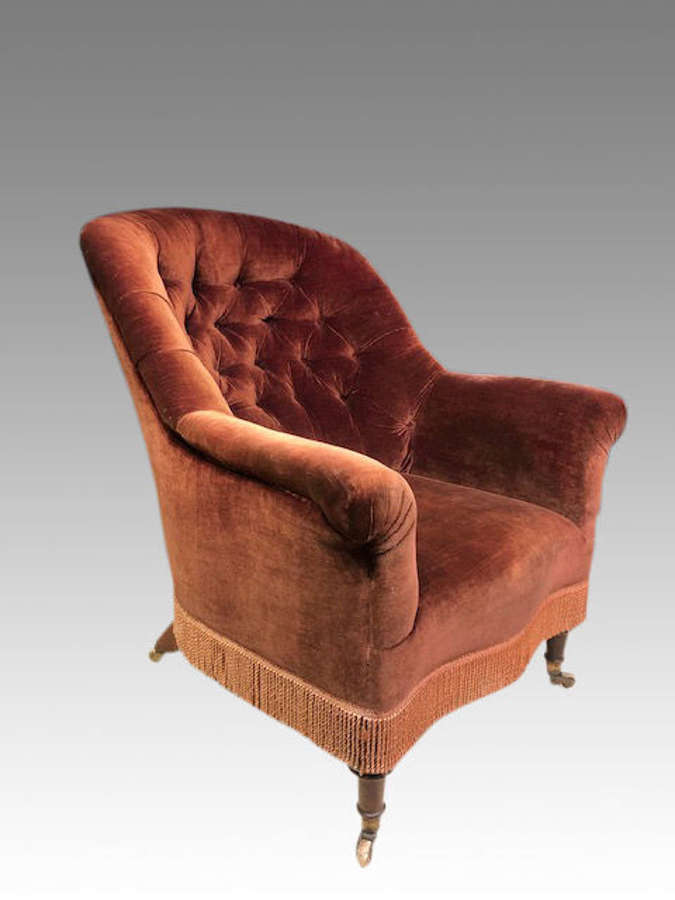 Large 19th century mahogany library chair.