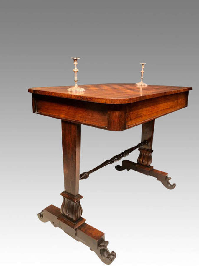 William IV rosewood games/writing table.
