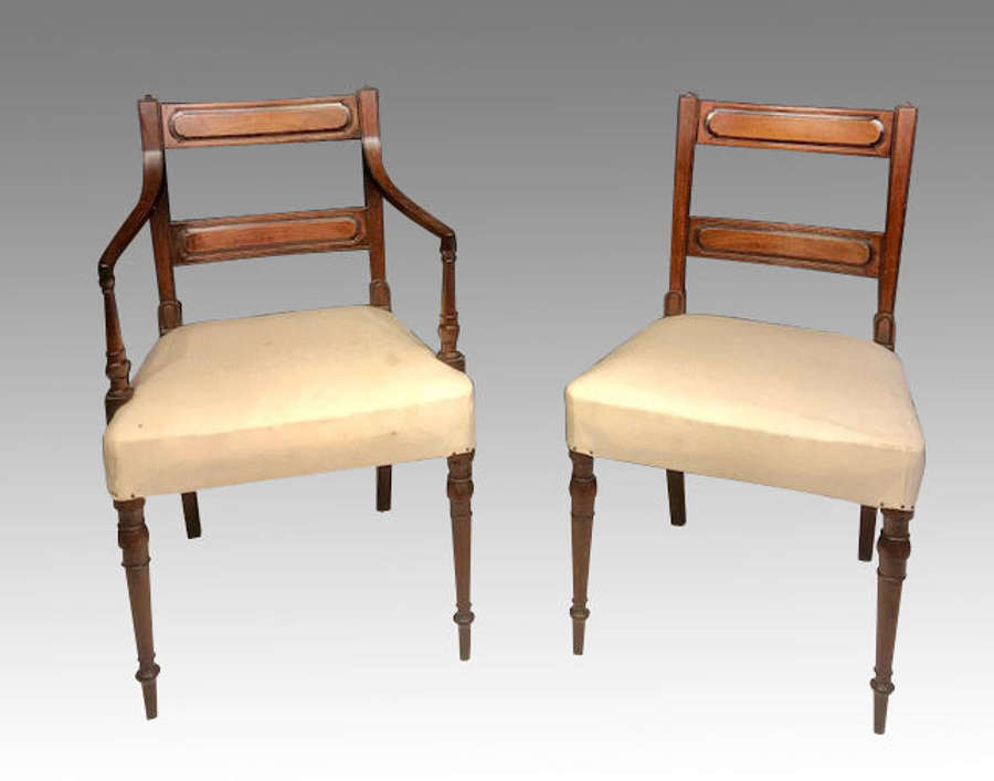 Set of 8 Georgian Gillows mahogany dining chairs.