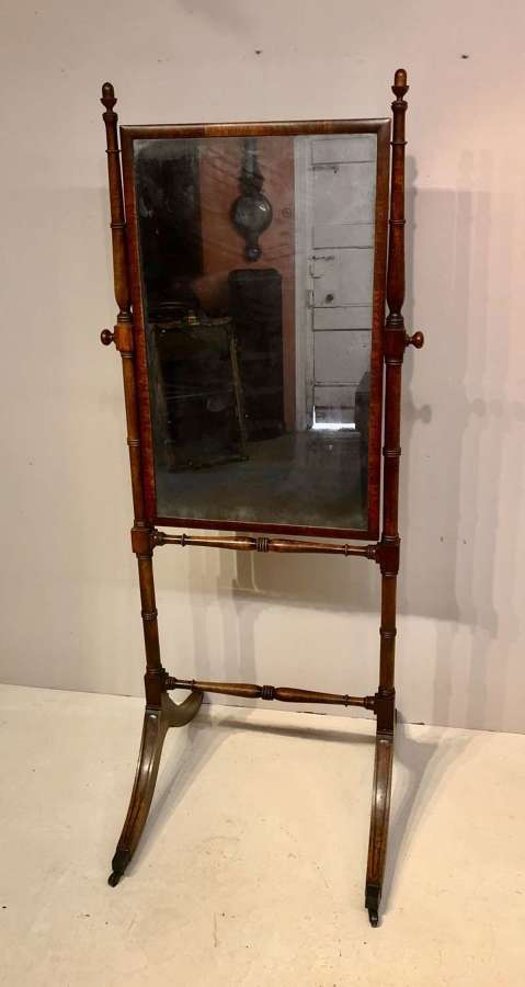 Georgian mahogany cheval mirror.