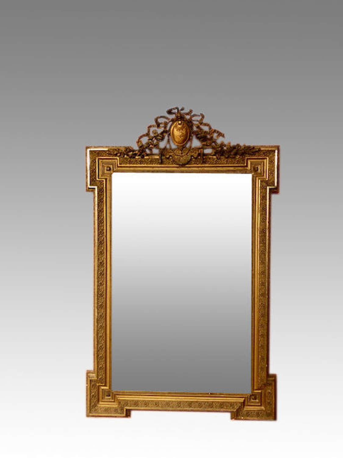 19th century gilt gesso wall mirror.