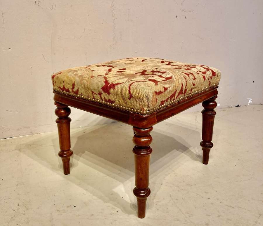 Antique mahogany dressing stool.