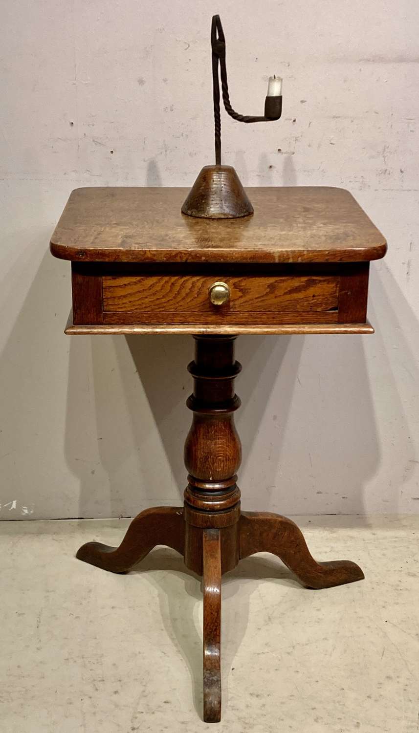 Antique Welsh oak lamp table.