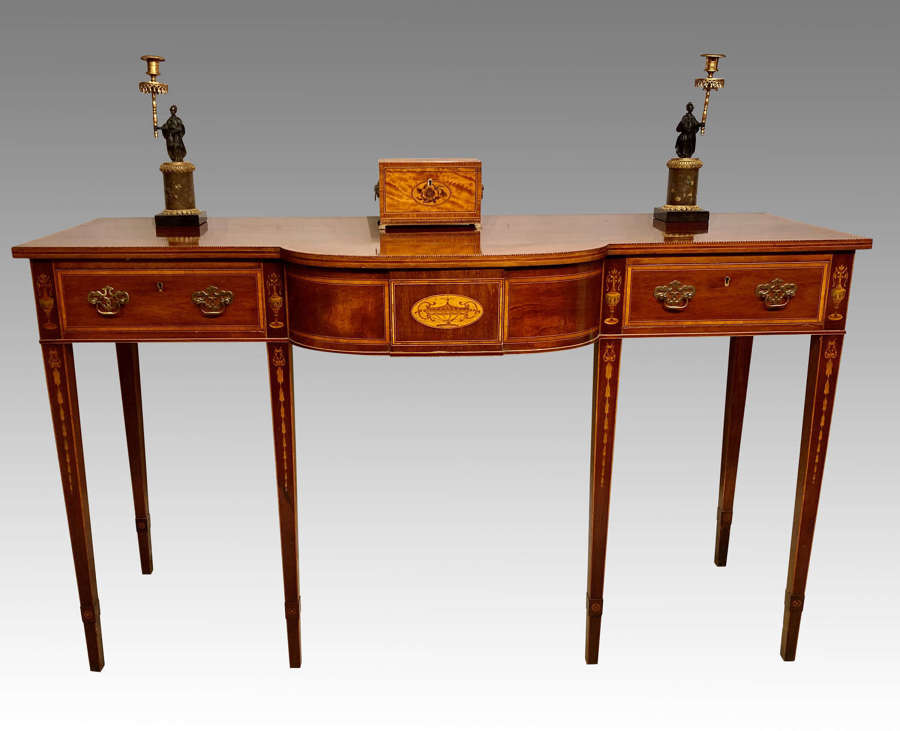 Antique inlaid mahogany side table.
