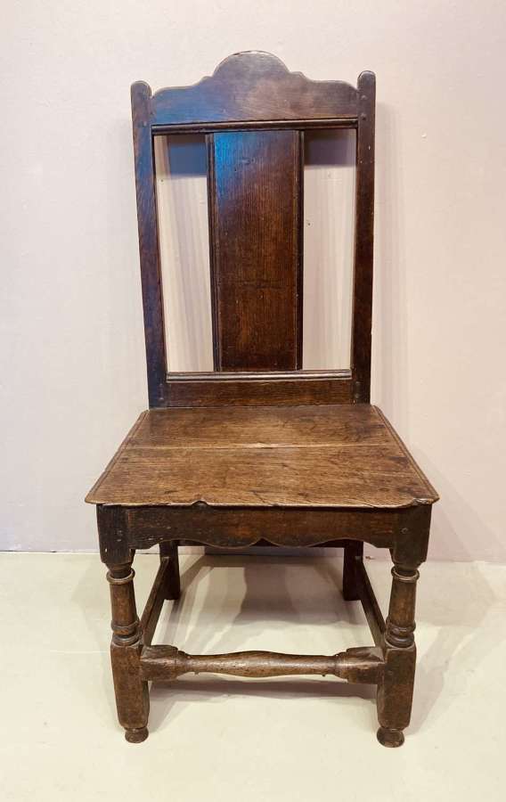 Antique Welsh oak side chair.