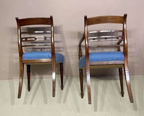 Set of 8(6+2) Georgian mahogany dining chairs.