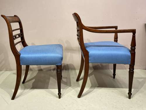 Set of 8(6+2) Georgian mahogany dining chairs.