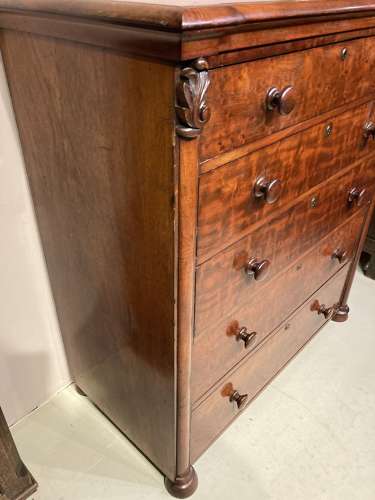 Antique tall mahogany chest of drawers.