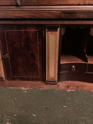 Georgian mahogany secretaire linen press.