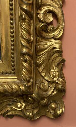 Early 19th century carved giltwood mirror.