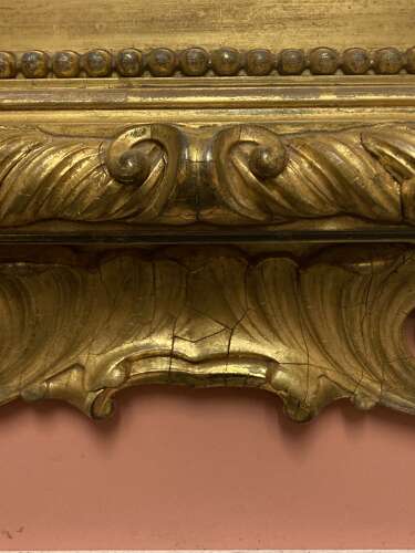 Early 19th century carved giltwood mirror.