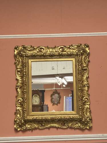 Early 19th century carved giltwood mirror.