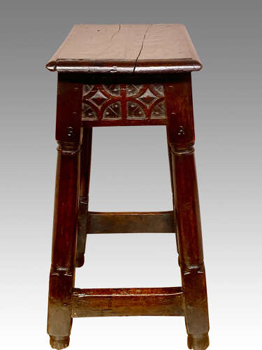 Early 17th century oak joint stool.