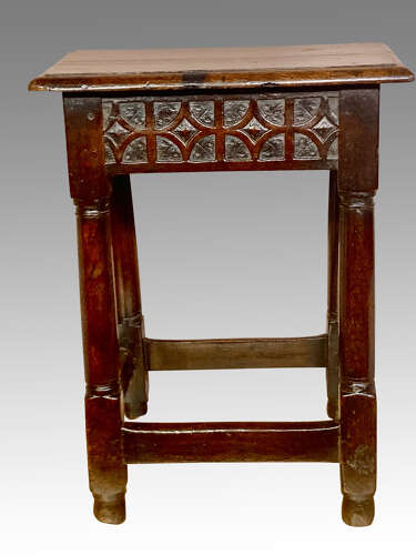 Early 17th century oak joint stool.