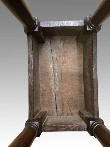 Early 17th century oak joint stool.