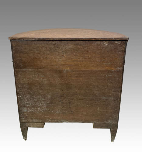 Antique Dutch marquetry demi lune side cabinet.