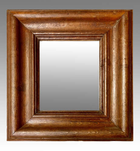 Early oak cushion mirror.