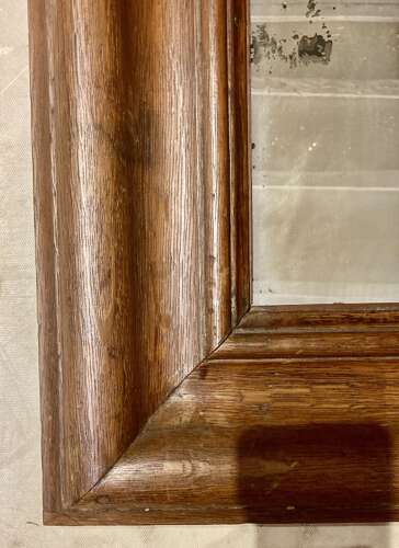 Early oak cushion mirror.
