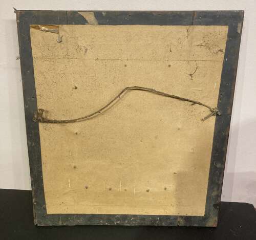 Early oak cushion mirror.