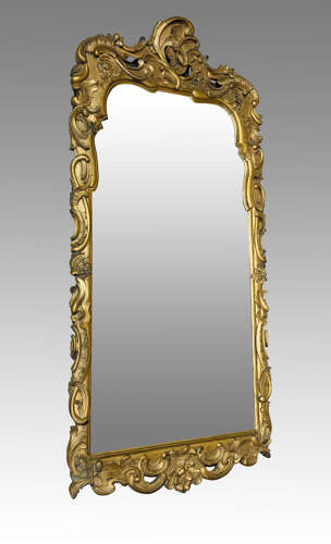 Carved giltwood pier mirror.