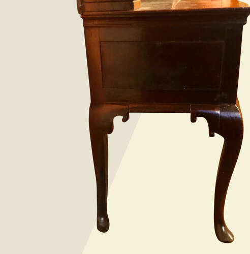 Geo II Welsh oak cabriole leg dresser and shelves.