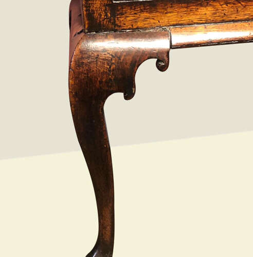 Geo II Welsh oak cabriole leg dresser and shelves.