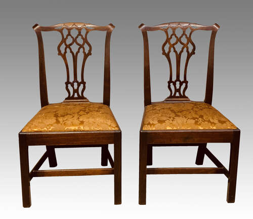 Pair of Chippendale mahogany side chairs.