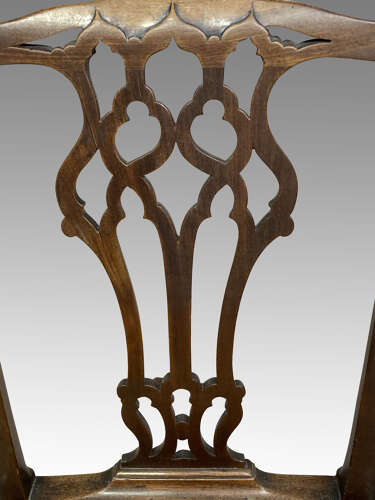 Pair of Chippendale mahogany side chairs.