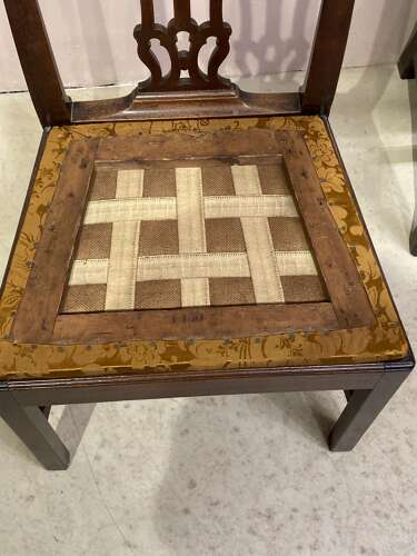 Pair of Chippendale mahogany side chairs.