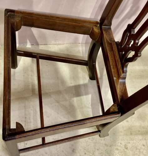Pair of Chippendale mahogany side chairs.