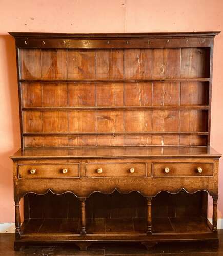 Antique Welsh dresser and shelves.