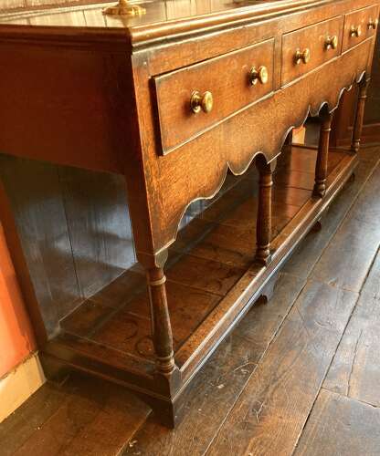 Antique Welsh dresser and shelves.