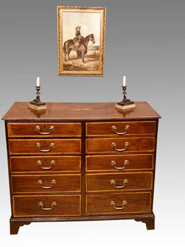 Antique Irish mahogany chest of drawers.