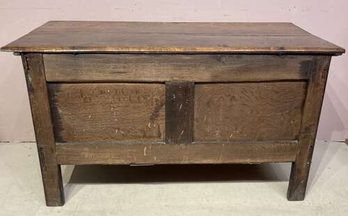 17th century carved oak coffer.