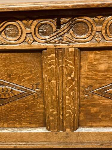17th century carved oak coffer.