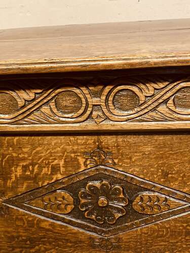17th century carved oak coffer.