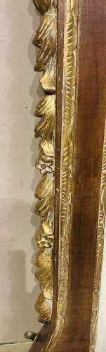 Large 19th century mahogany and carved giltwood wall mirror.