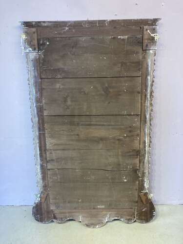 Large 19th century mahogany and carved giltwood wall mirror.