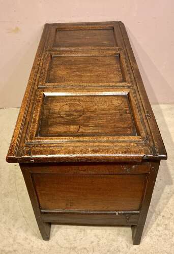 Charles I carved oak coffer.