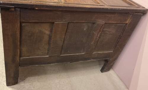 Charles I carved oak coffer.
