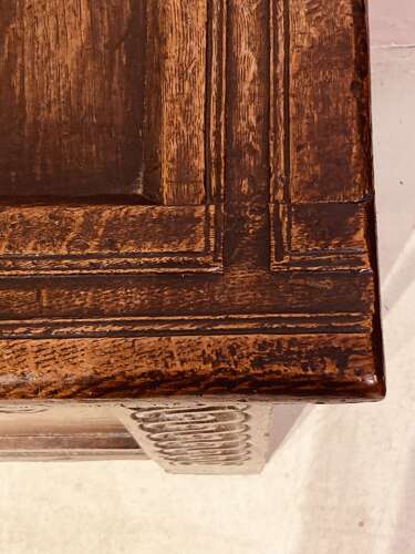 Charles I carved oak coffer.