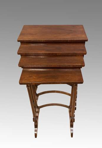 Georgian rosewood nest of four tables.