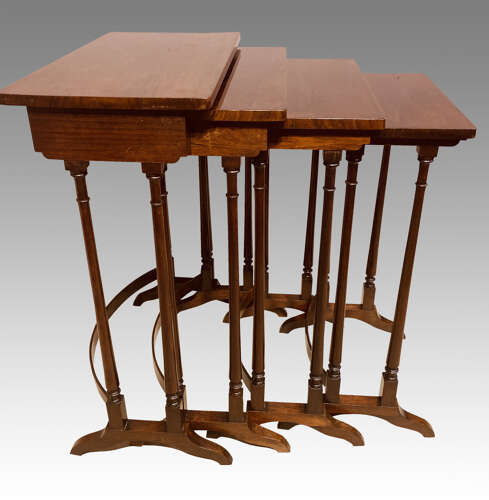 Georgian rosewood nest of four tables.