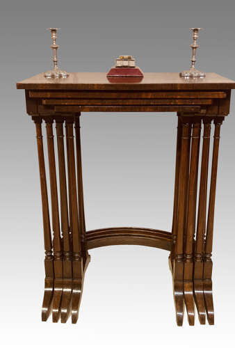 Georgian rosewood nest of four tables.